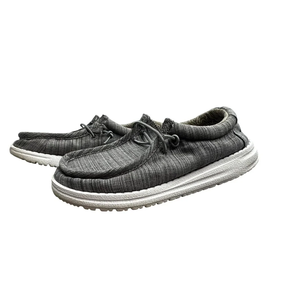 Kids' Hey Dude‎ Wally Youth, Size Y1, Stone Gray Linen Blend
